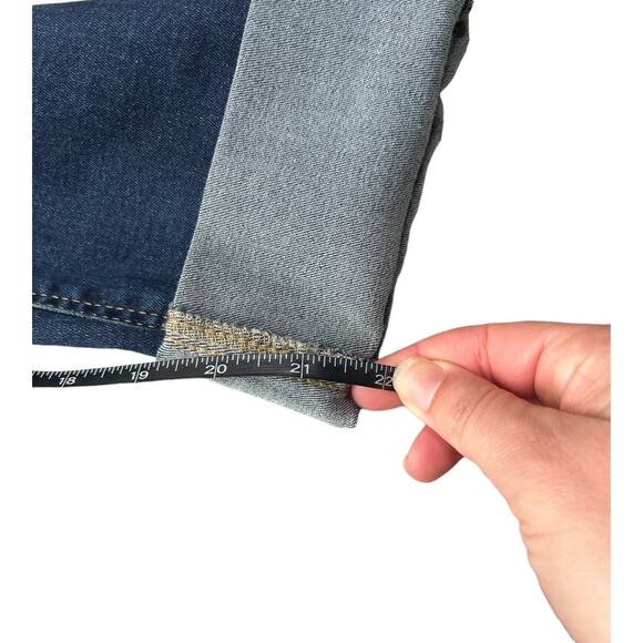 Buffalo David Bitton Jess blue denim jeans Rip & Repair Skinny Mid Rise size 12 - Picture 5 of 6